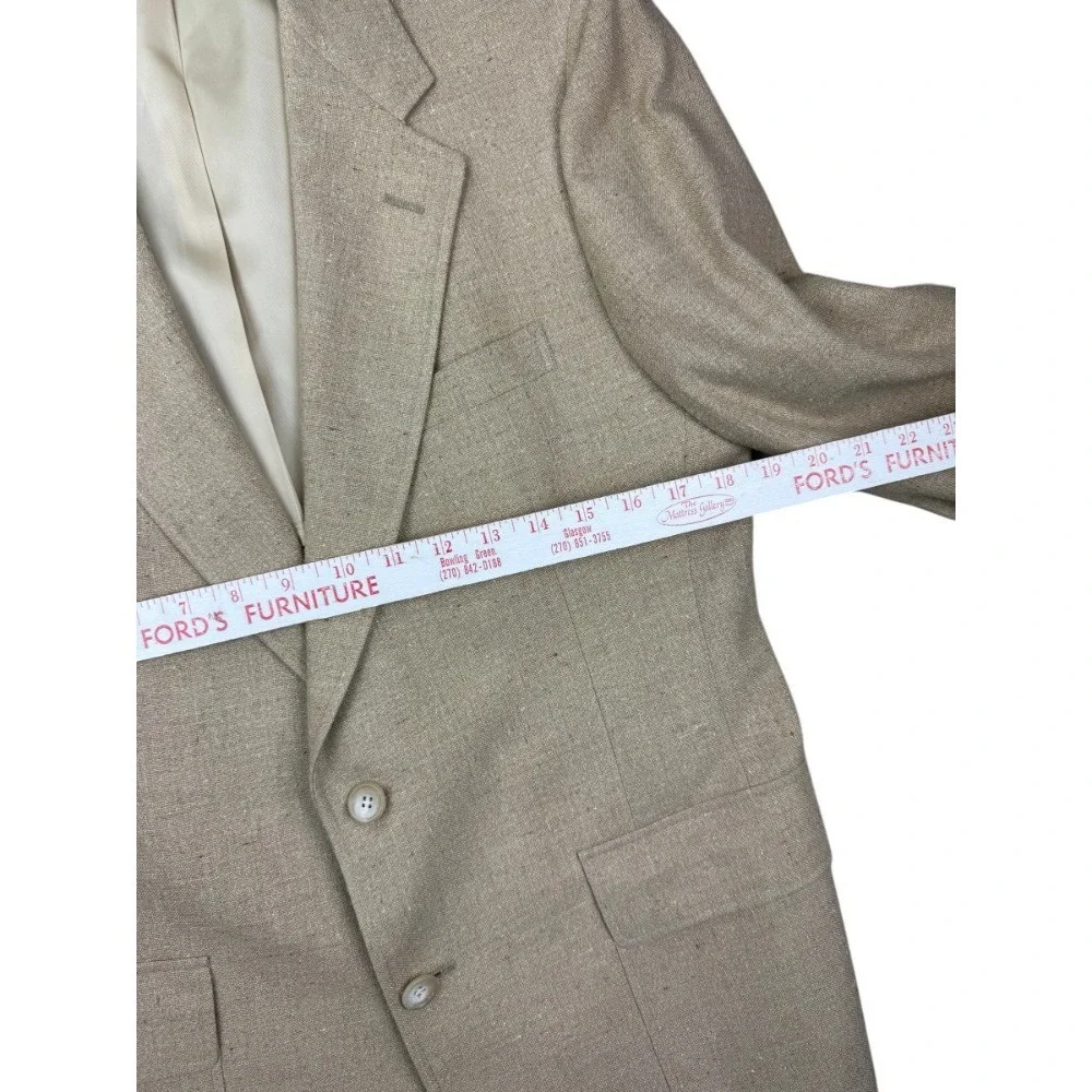 Vintage Cricketeer‎ Oatmeal Linen Silk Blend Blazer Men's 40R Union Made US